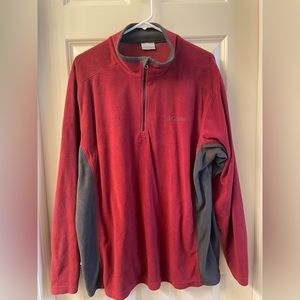 Columbia Size XL Men’s burgundy and grey pullover 3/4 zip